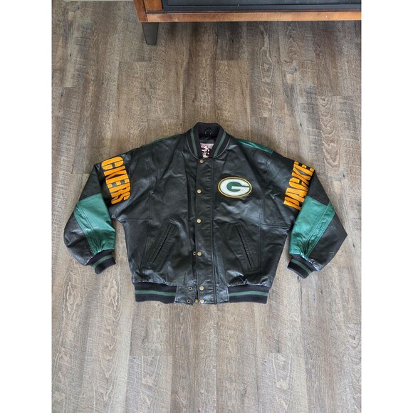 Green Bay Packers Leather Jacket - Picture 1 of 5